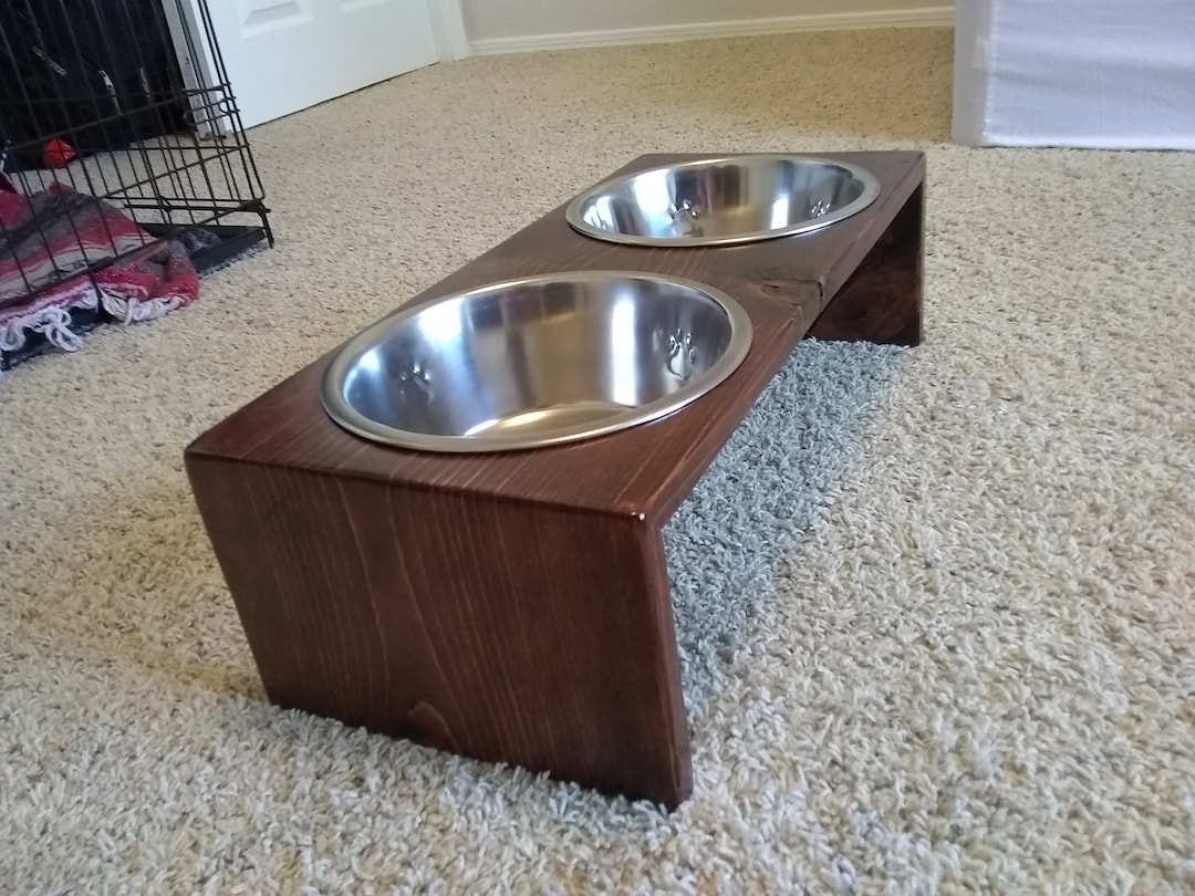 Handmade Wooden Dog Bowl Holder Etsy