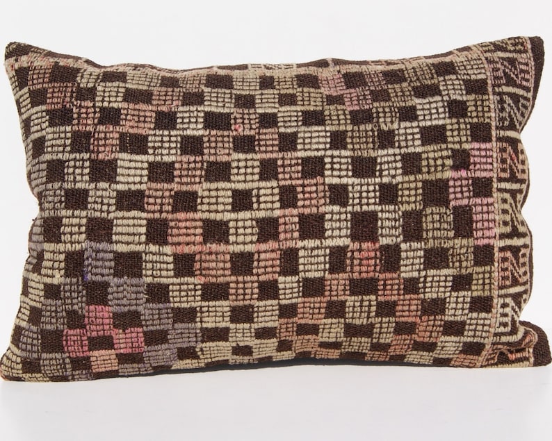 Turkish Embroidered 24x16 Turkish 2 cushion,rectangle weaving p\u0131llow case handmade 2 kilim rug