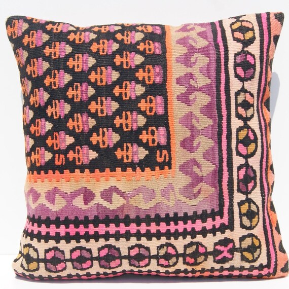 20x20 Persian Pillow Vintage Kilim Pillow Cover Etsy