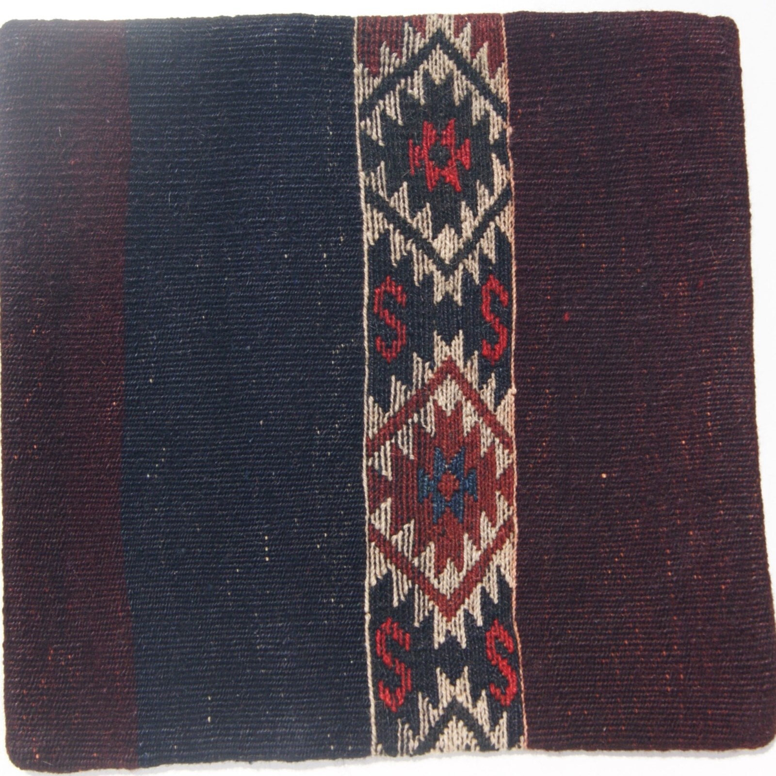 14x14 Hand Woven Rug Pillow Case Kurdish Kilim Pillow Cover Handmade