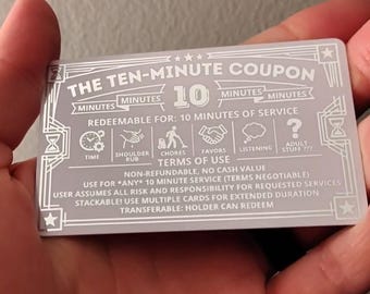 Official 10 Minute Coupon – Silver Foil Gag Gift