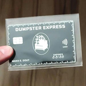 Dumpster Express Spoof Card - Silver Foil Novelty Gag Gift