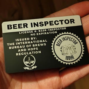 Beer Inspector ID Card - Novelty Joke Gift