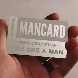 Funny Official Man Card – Silver Foil Gag Gift