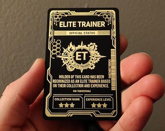 Elite Trainer Gold Foil NFC PVC Novelty Gift for Trading Card Fans TCG