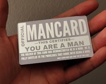 Funny Official Man Card – Silver Foil Gag Gift