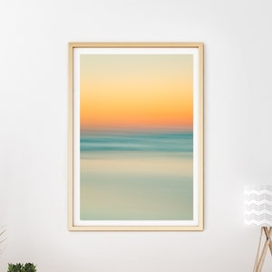 Abstract Beach Print, Minimalist Abstract Art Print, Sunrise Beach Photography, Calming Pastel Art, Modern Tropical Print, Coastal Decor image 3