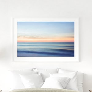 Minimal Blue Beach Print, Abstract beach photography, Calming Blue Wall Art, Coastal Living Room Decor, Tropical Dorm Wall Art, Surf Print image 2