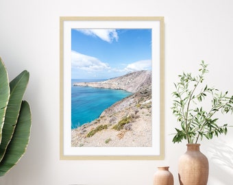 Greece Art, Beach Wall Art, Aegean Sea, Blue Wall Art, Coastal Travel Photography, Mediterranean Art, Colorful Beach Print, Greek Islands