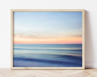 Minimal Blue Beach Print, Abstract beach photography, Calming Blue Wall Art, Coastal Living Room Decor, Tropical Dorm Wall Art, Surf Print