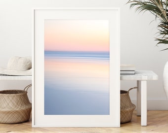 Minimalist Abstract Art Print, Abstract Beach Print, Calming Beach Print, Pastel Minimalist Print, Sunset Beach Wall Art, Beach Photography