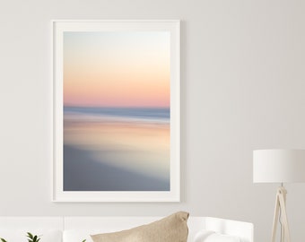 Abstract Art Print, Abstract Minimal Print, Calming Beach Print, Pastel Ocean Print, Minimal Living Room Decor