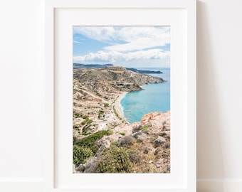 Tropical Greece Art, Milos Beach Art, Aegean Sea Blue Wall Art, Coastal Travel Photography, Mediterranean Art, Coastal Wall Art, Surf Print