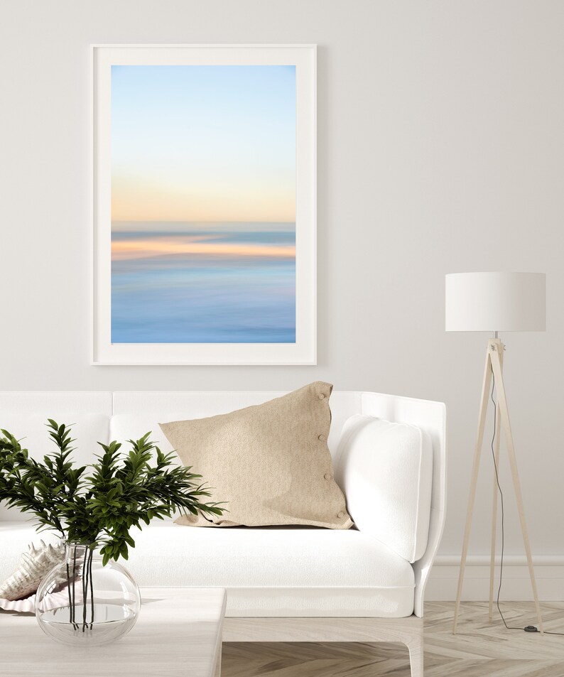 Minimalist Abstract Art Print, Pastel Beach Photography, Calming beach print, Modern Living Room Decor, Coastal Decor image 3