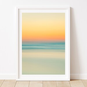 Abstract Beach Print, Minimalist Abstract Art Print, Sunrise Beach Photography, Calming Pastel Art, Modern Tropical Print, Coastal Decor image 2