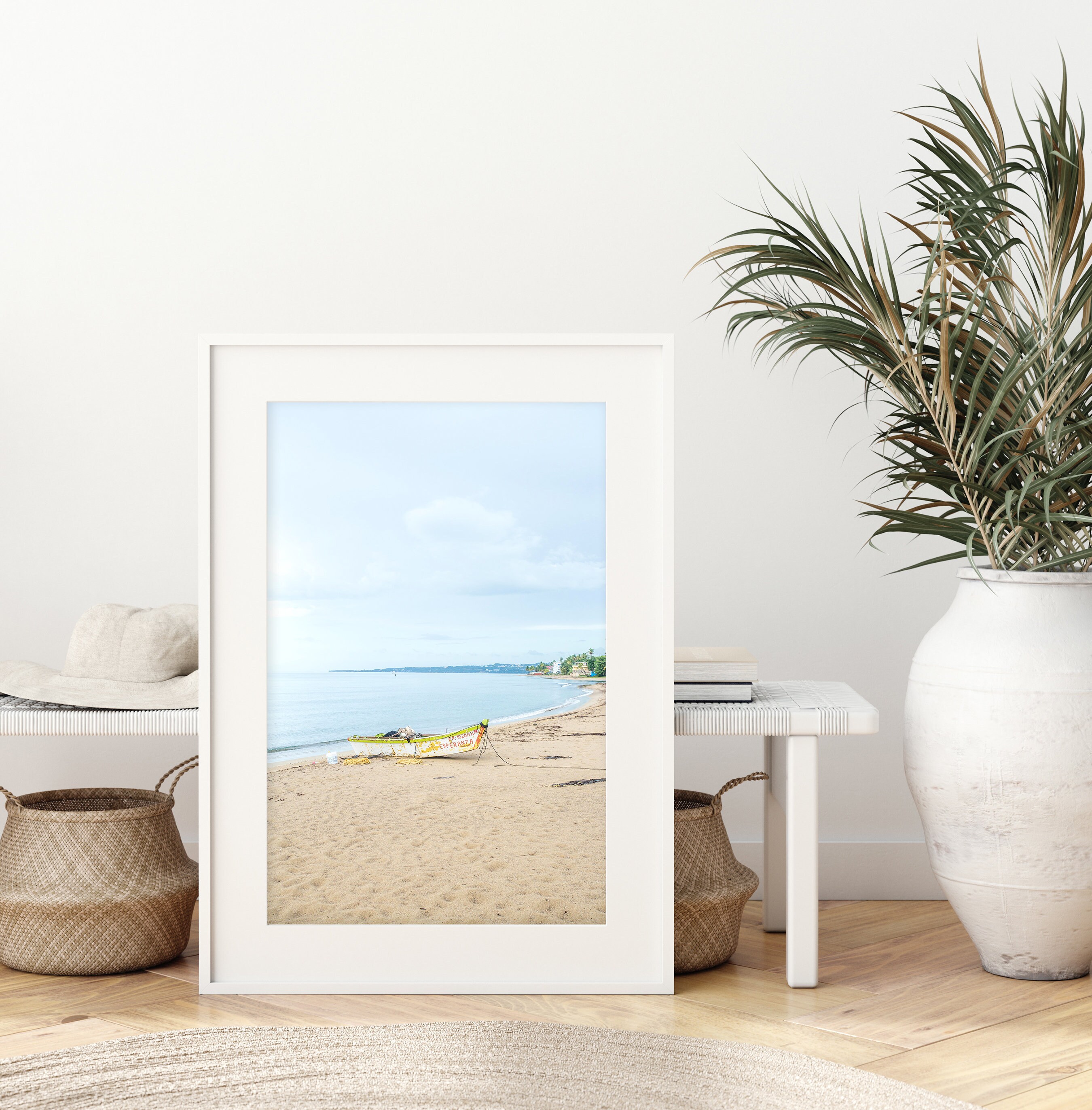 Blue Ocean Print Blue Wall Art North Carolina Beach Photography Large Wall Art Coastal Decor Pier Beach Print Contemporary Wall Art