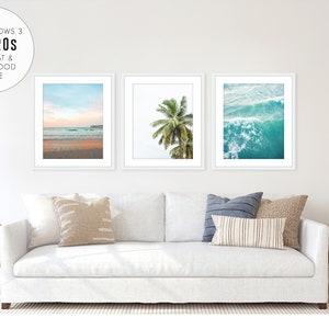 Set of 6 Beach Prints, Colorful Beach Photography, Sunset Tropical Print, Dorm Art, Set of beach prints, surf print, Coastal wall art image 4