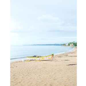 Blue Beach Print, Puerto Rico Beach Photography, Calming Blue Wall Art, Blue Coastal Decor, Tropical Ocean Print, Large Wall Art image 3