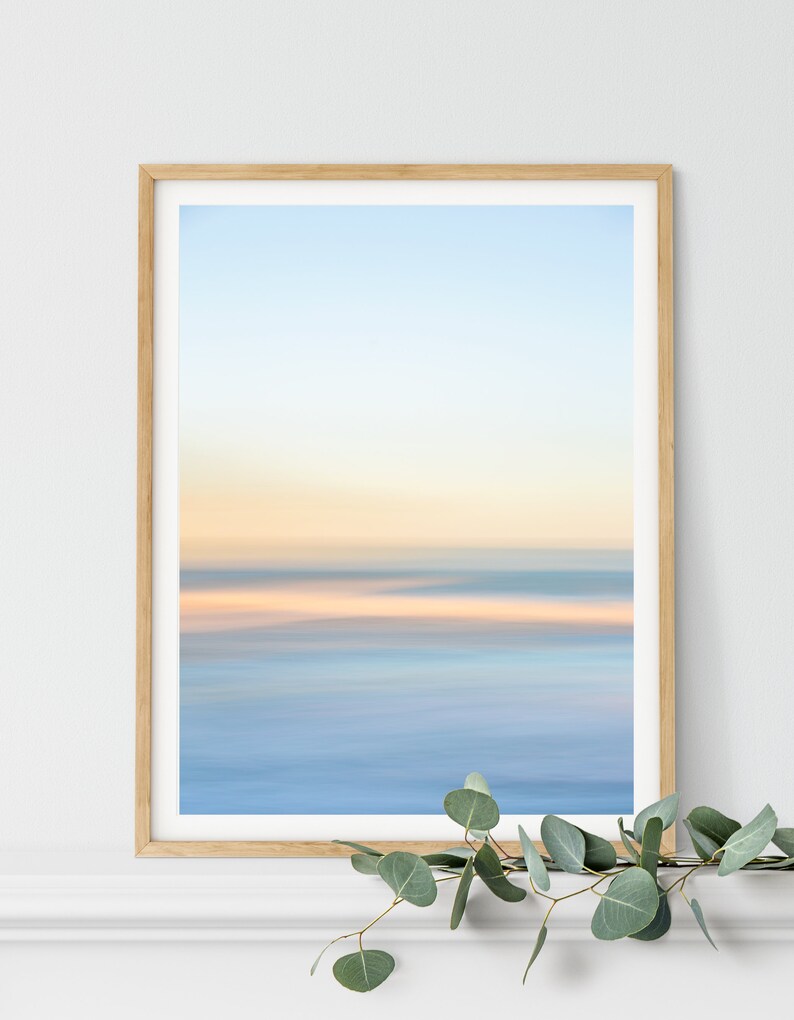 Minimalist Abstract Art Print, Pastel Beach Photography, Calming beach print, Modern Living Room Decor, Coastal Decor image 6