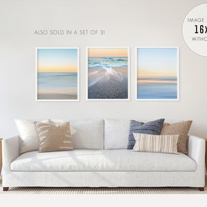 Minimalist Abstract Art Print, Pastel Beach Photography, Calming beach print, Modern Living Room Decor, Coastal Decor image 5