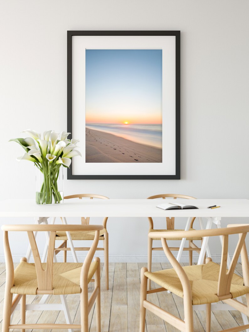 Pastel Beach Print Sunset Beach Photography Pastel Blue Wall Etsy