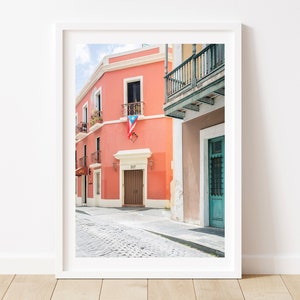 Colorful Architecture Print, Puerto Rico Travel Poster, Contemporary Modern Print, Colorful Travel Photography, Large Living room decor image 2