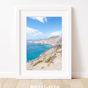 Greece Art, Beach Wall Art, Aegean Sea, Blue Wall Art, Coastal Travel Photography, Mediterranean Art, Colorful Beach Print, Greek Islands