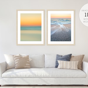 Abstract Beach Print, Minimalist Abstract Art Print, Sunrise Beach Photography, Calming Pastel Art, Modern Tropical Print, Coastal Decor image 6