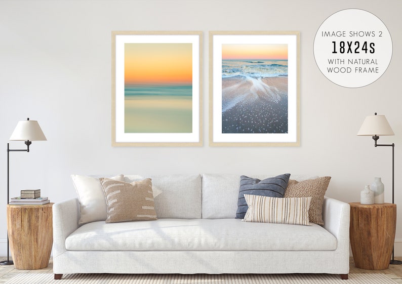 Abstract Beach Print, Minimalist Abstract Art Print, Sunrise Beach Photography, Calming Pastel Art, Modern Tropical Print, Coastal Decor image 6