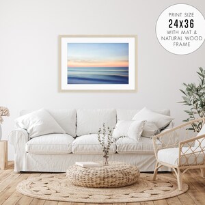 Minimal Blue Beach Print, Abstract beach photography, Calming Blue Wall Art, Coastal Living Room Decor, Tropical Dorm Wall Art, Surf Print image 5