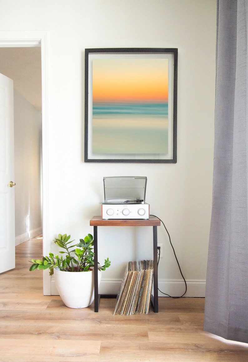 Abstract Beach Print, Minimalist Abstract Art Print, Sunrise Beach Photography, Calming Pastel Art, Modern Tropical Print, Coastal Decor image 5