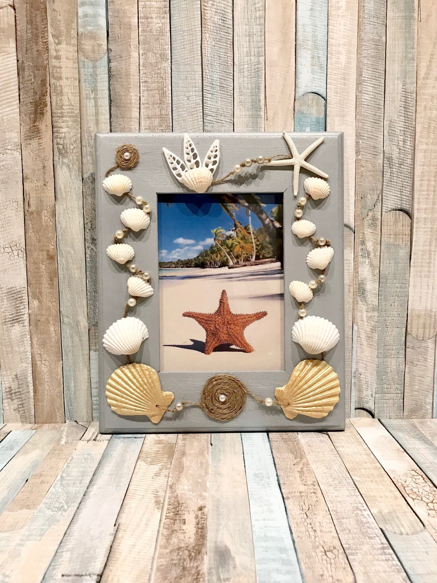 Seashell photo frame Photo frame Beach decor Seashell Etsy