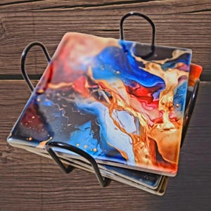 Square Ceramic Coasters-Drinks Bar, Kitchen, Home -Cup Coaster