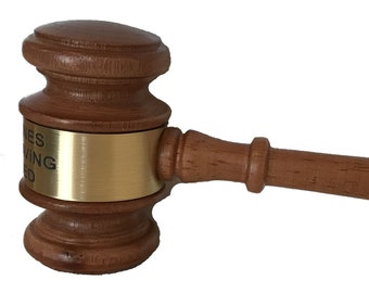10" Gavel With Band - Free Engraving