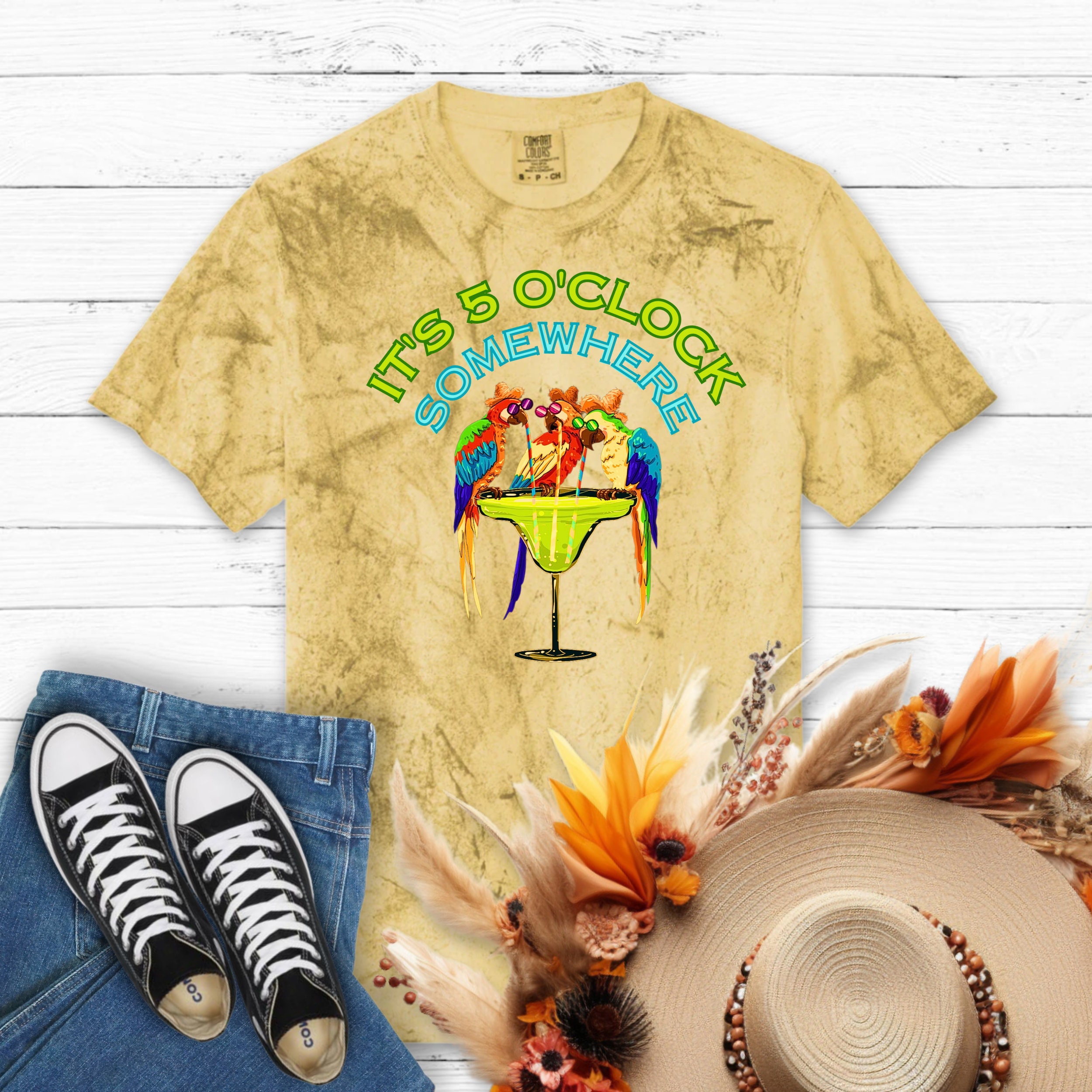 Unisex Comfort color Blast Jimmy Buffett Tshirt, It's 5 O'clock