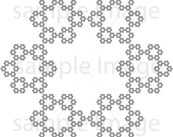 Classic Hexagonal Fractal Design - Monochrome - Ready to Print - PNG and JPG Format Digital Downloads