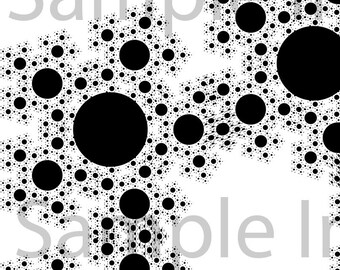 Classic Pentagonal Fractal Design - Monochrome - Ready to Print - PNG and JPG Format Digital Downloads