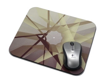 Unique Customized Mouse Pad -  Fractal Based Design in Shades of Yellow, Gold, and Brown