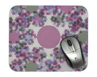 Unique Customized Mouse Pad - Circles Around Circles Floral Pattern