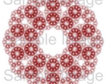 Snowflake Fractal Design - Shades of Red - Ready to print - PNG Digital Download Format
