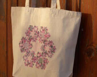 One-of-a-Kind Floral Fractal Tote Bag – Artistic Abstract Canvas Bag, Eco-Friendly Reusable