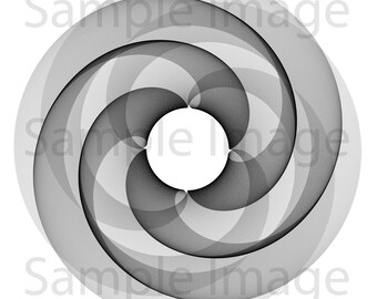 Spiral Fractal Design - Shades of Black- Ready to Print - PNG & JPG Digital Download Format