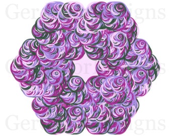 Colorful Circles Pattern: Pink, Purple, Green PNG (Digital Download)