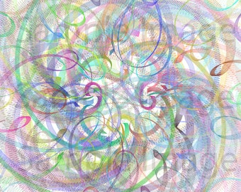 Wild Ribbons Fractal Art Print for Home and Office - Inspired by Math and Science
