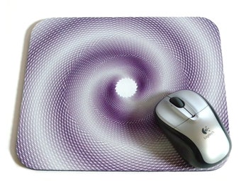 Unique Customized Mouse Pad - Spiral Fractal Based Design - Shades of Purple Gradients