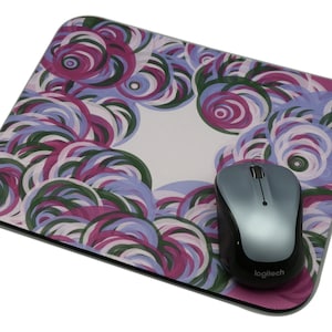 Colorful Fractal Mouse Pad: Pink, Purple, Green Circles