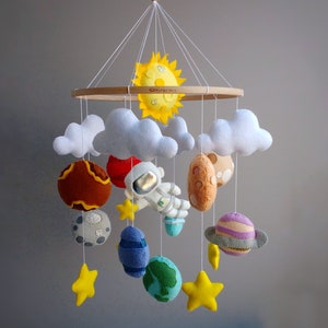 Planet Mobile, Space Baby Mobile, Space Baby Shower, Cot Mobile, Solar Sistem Nursery, Expecting Mom Gift