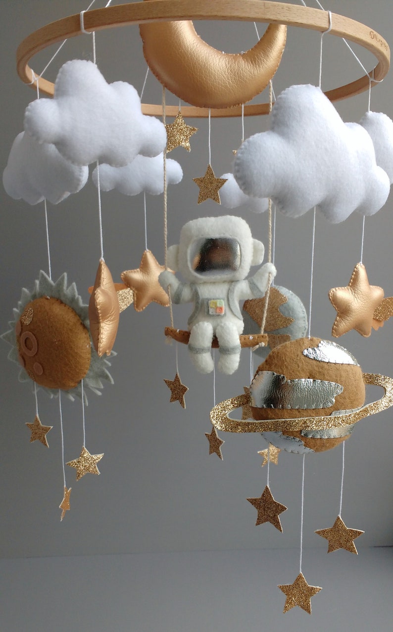 Space Baby Mobile Mobile Baby Mobile Neutral Space Etsy