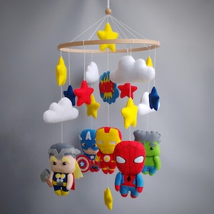 Superhero Baby Mobile Baby Mobile Boy Superhero Nursery Decor Baby Mobile Boy image 1