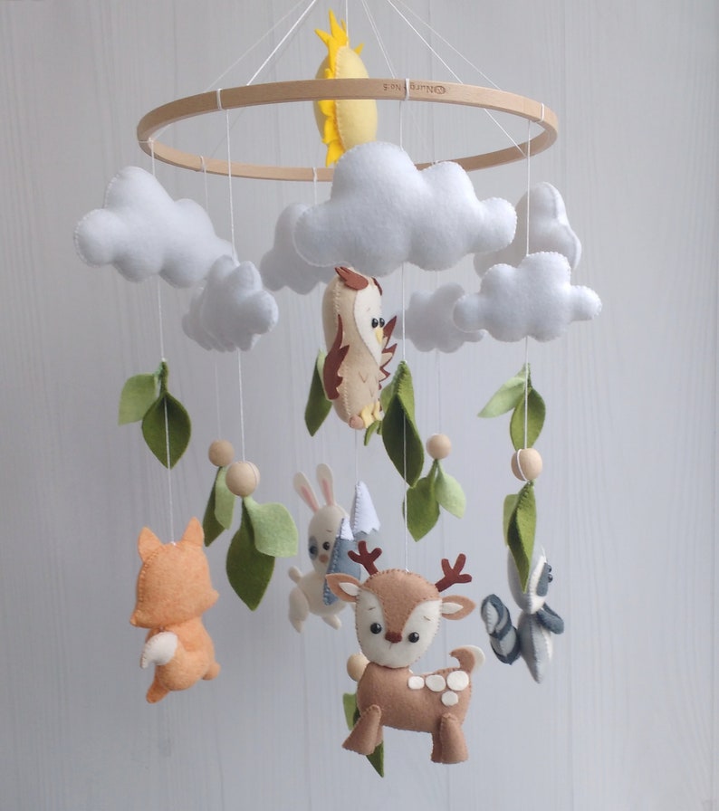 Baby Mobile Woodland Woodland Nursery Decor Forest Mobile Etsy